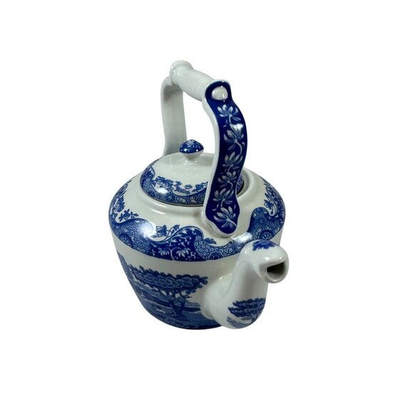 Spode Blue Italian Miniature Tea Kettle and Lid Made in England Mini - Picture 3 of 7